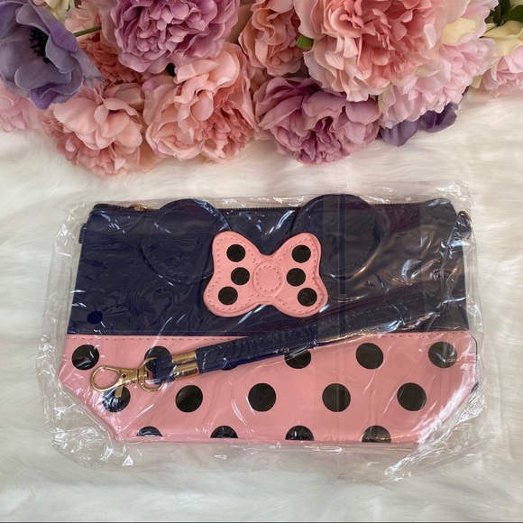 Minnie Mouse Blue & Pink Makeup Cosmetic Bag - Picture 6 of 8